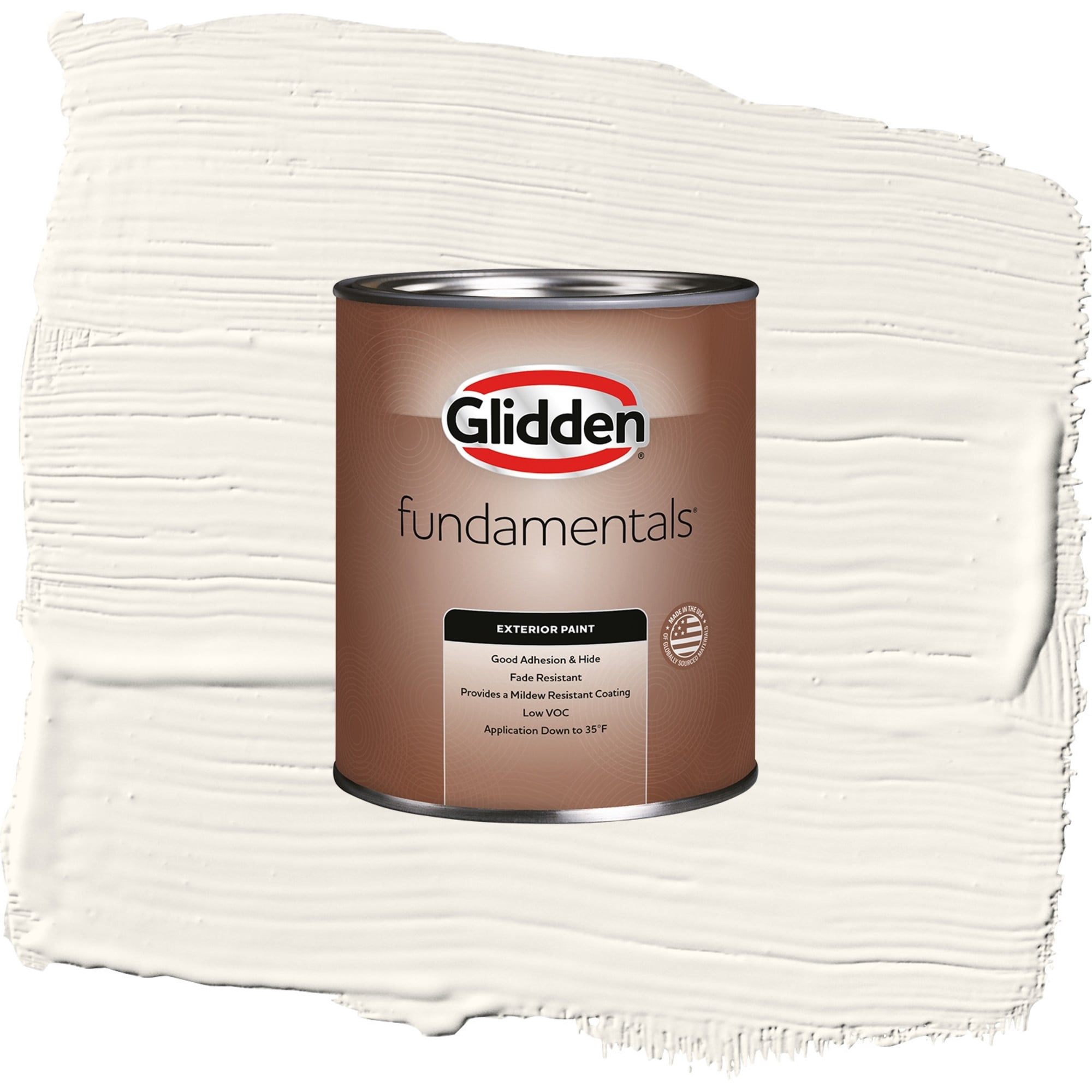 Glidden Fundamentals Cow's Milk / Off White Satin Exterior Paint, 1 Quart