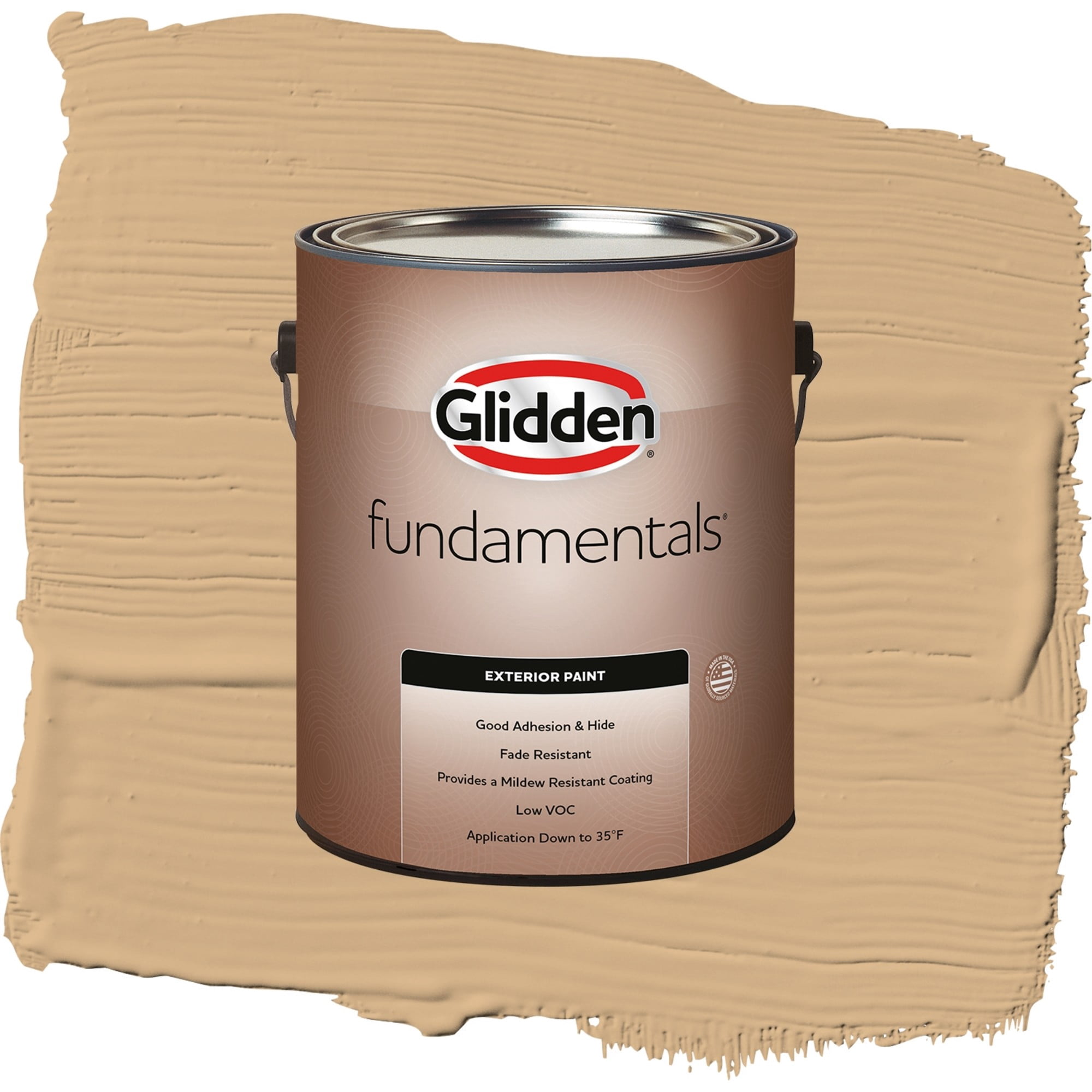 Glidden Fundamentals Cracker Bitz / Beige, Flat Exterior Paint, 1 Gallon