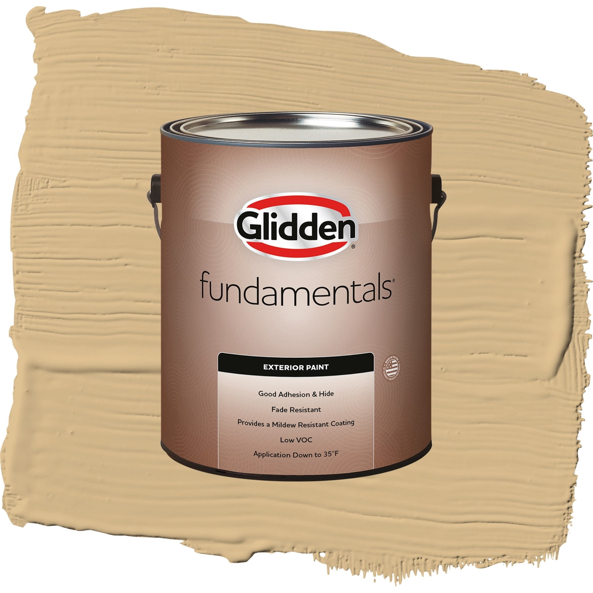 Glidden Fundamentals Craftsman Gold Flat Exterior Paint and Primer, 1 Gallon