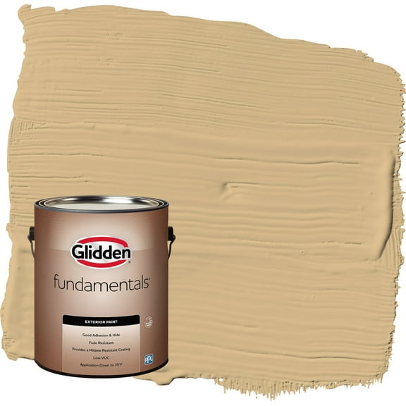 Glidden Fundamentals Craftsman Gold / Yellow Flat Exterior Paint, 1 Gallon