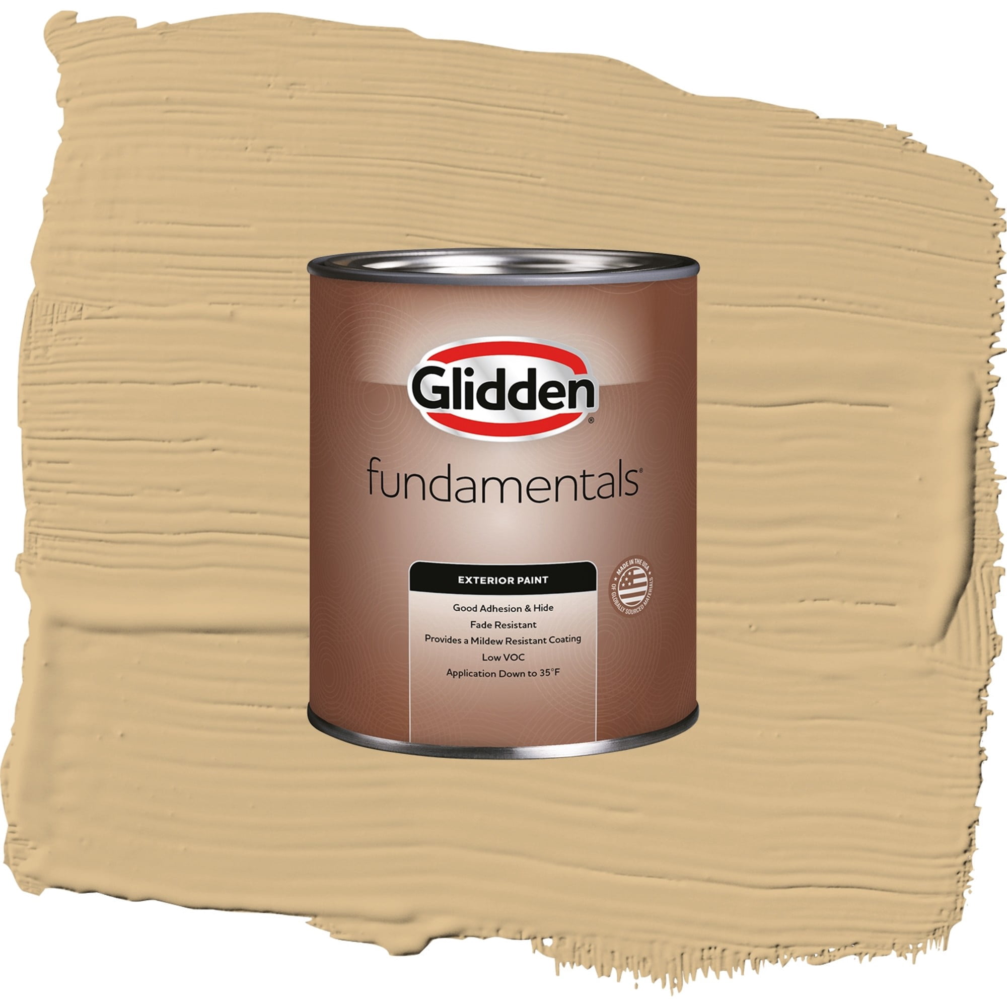 Glidden Fundamentals Craftsman Gold / Yellow, Flat Exterior Paint, 1 Quart