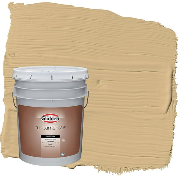 Glidden Fundamentals Craftsman Gold / Yellow Flat Exterior Paint, 5 Gallon