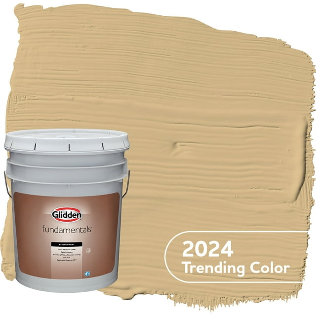 Glidden Fundamentals Exterior Paint Craftsman Gold / Yellow, Satin, 5 Gallon