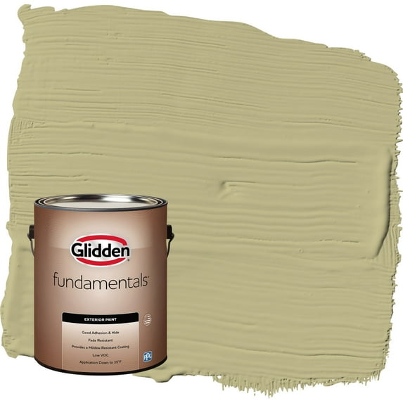 Glidden Fundamentals Cress Green / Green Flat Exterior Paint, 1 Gallon