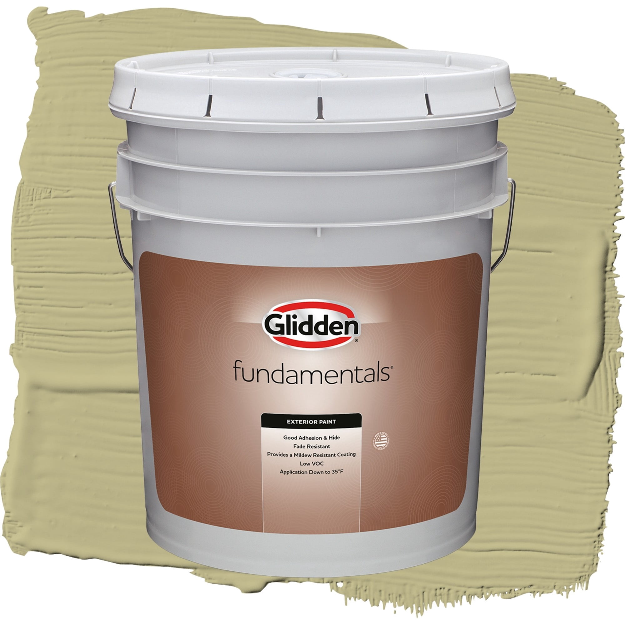 Glidden Fundamentals Cress Green / Green, Flat Exterior Paint, 5 Gallon