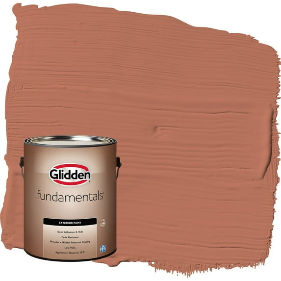 Glidden Fundamentals Crushed Cinnamon / Orange Semi-Gloss Exterior Paint, 1 Gallon