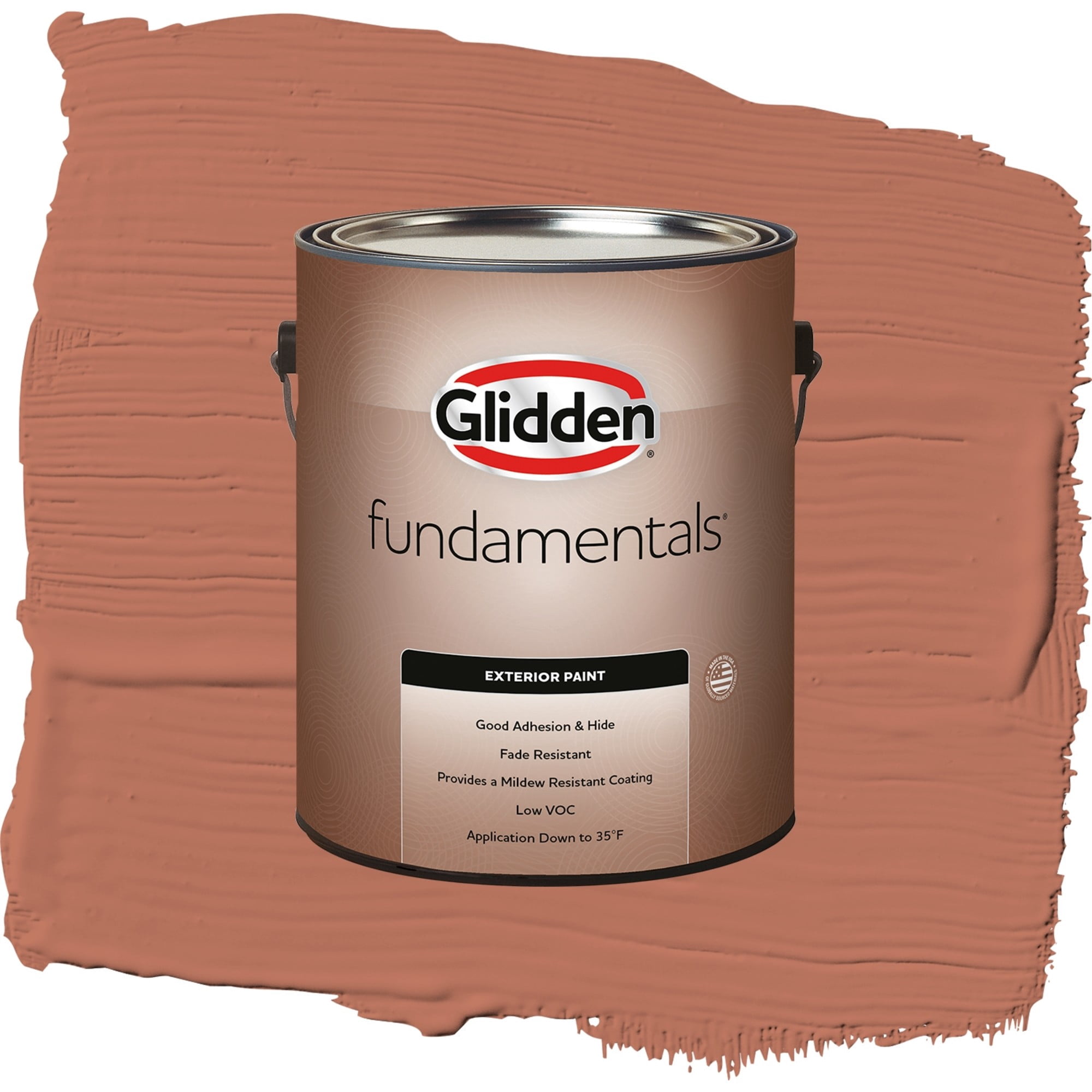 Glidden Fundamentals Crushed Cinnamon Semi Gloss Exterior Paint and Primer, 1 Gallon