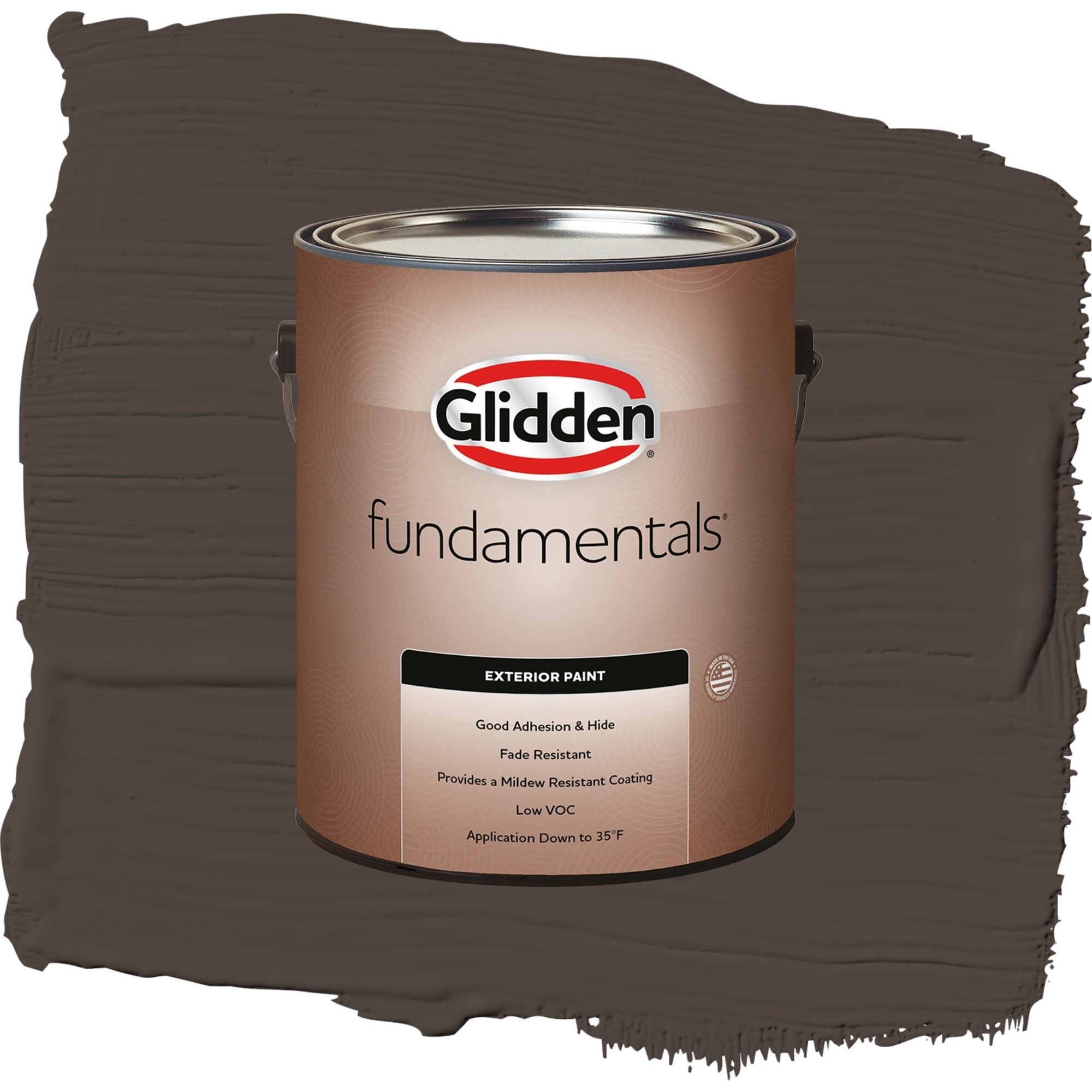 Glidden Fundamentals Dark Granite / Brown, Satin Exterior Paint, 1 Gallon