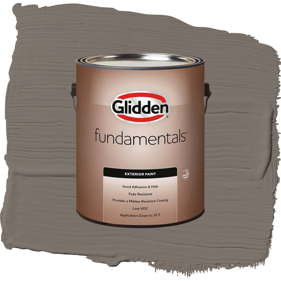 Glidden Fundamentals Deconstruction / Gray, Flat Exterior Paint, 1 Gallon