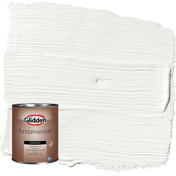 Glidden Fundamentals Delicate White Flat Exterior Paint, 1 Quart