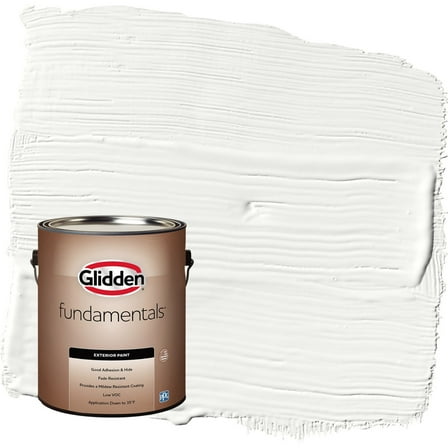 Glidden Fundamentals Delicate White Satin Exterior Paint, 1 Gallon