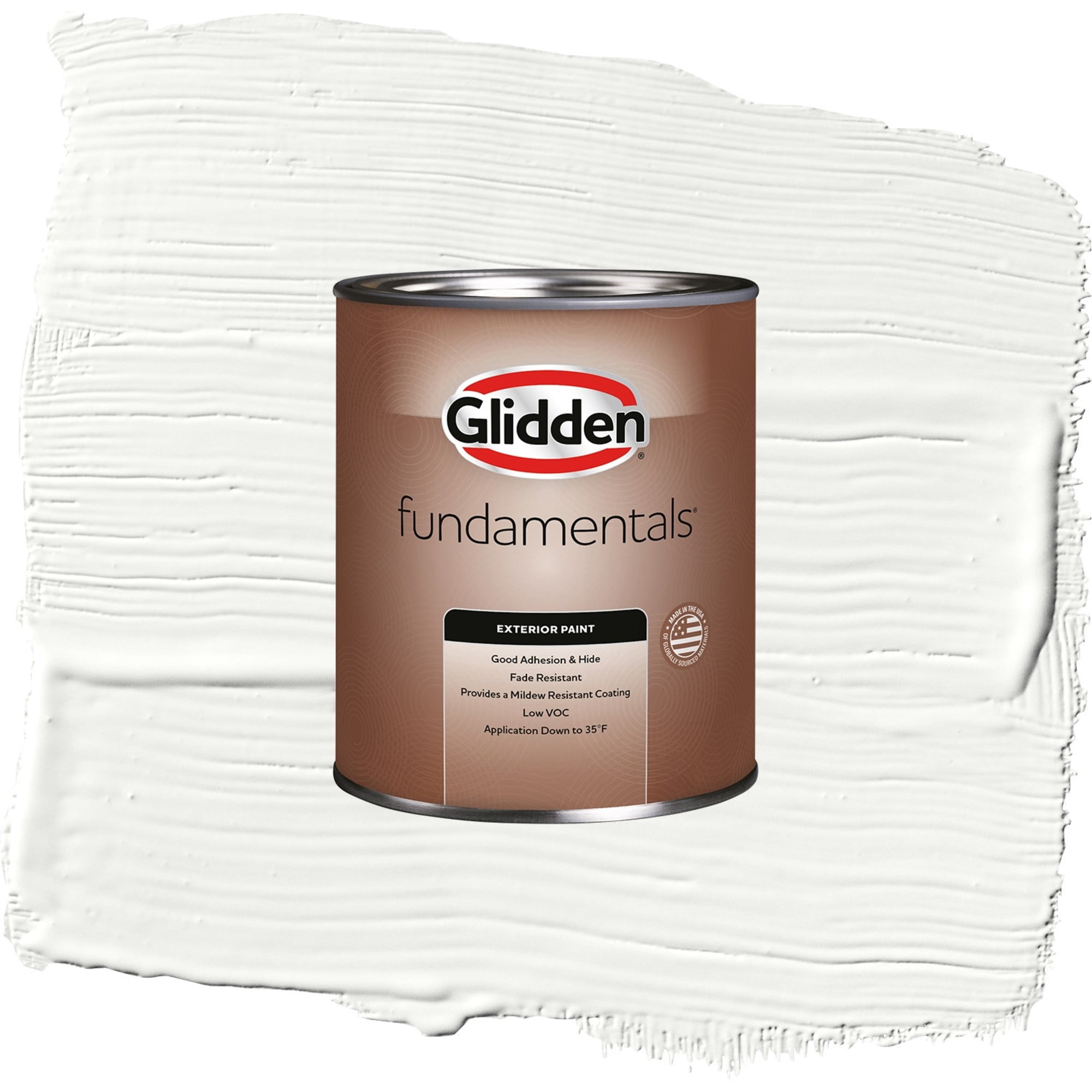 Glidden Fundamentals Delicate White Semi-Gloss Exterior Paint, 1 Quart