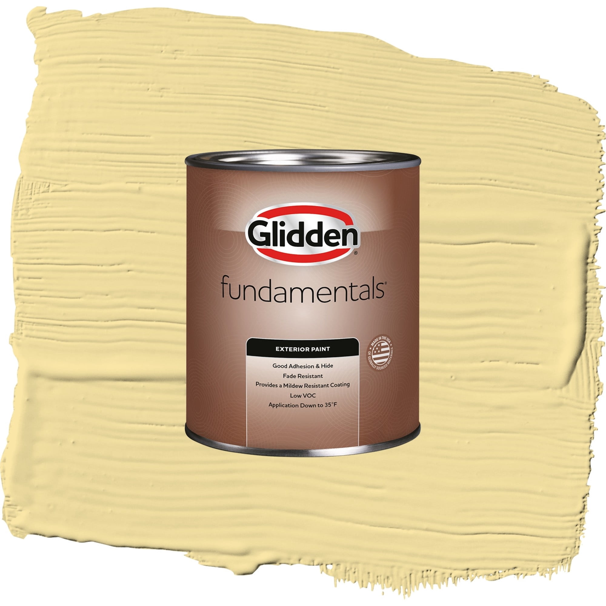 Glidden Fundamentals Demeter / Yellow, Semi-Gloss Exterior Paint, 1 Quart
