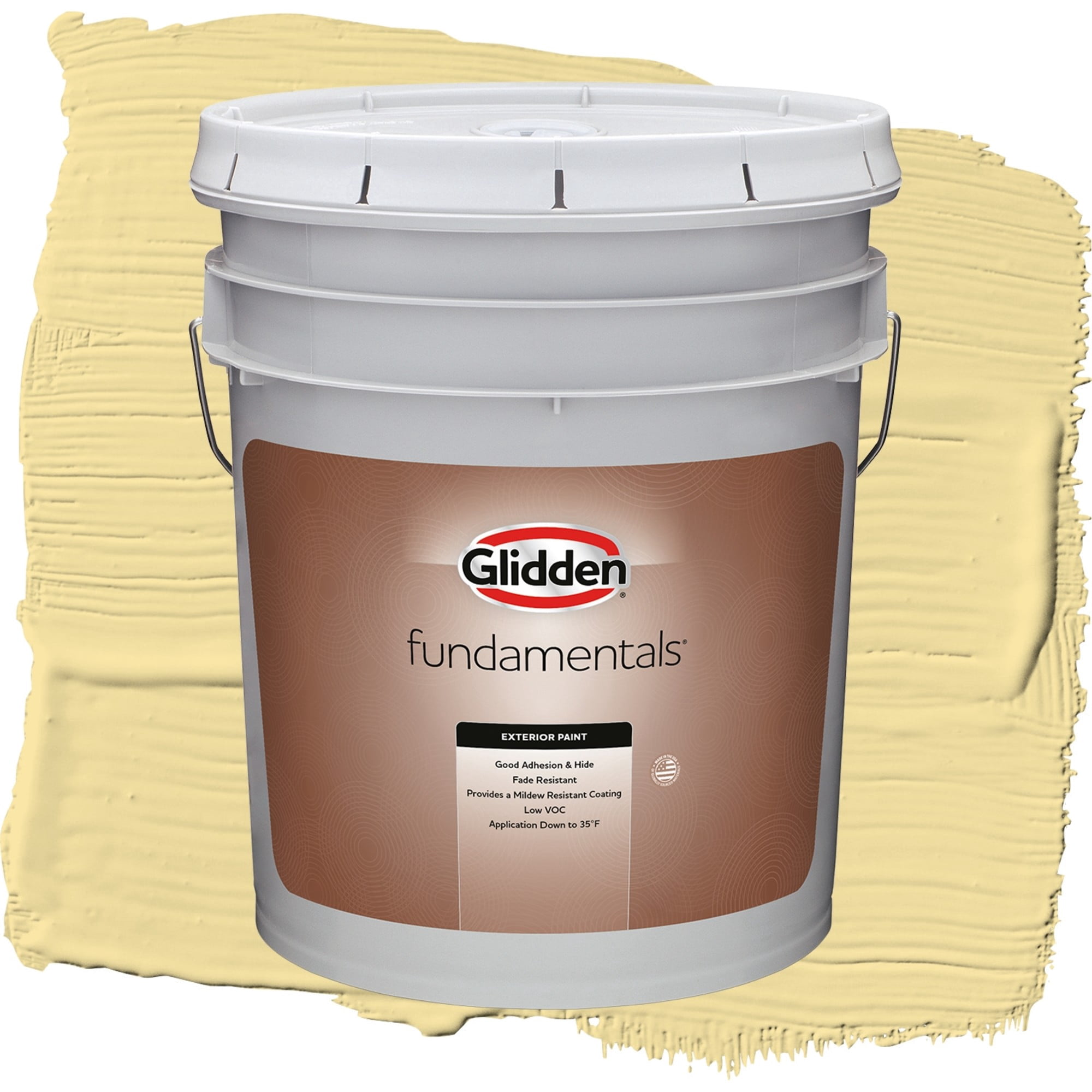 Glidden Fundamentals Demeter / Yellow, Semi-Gloss Exterior Paint, 5 Gallon