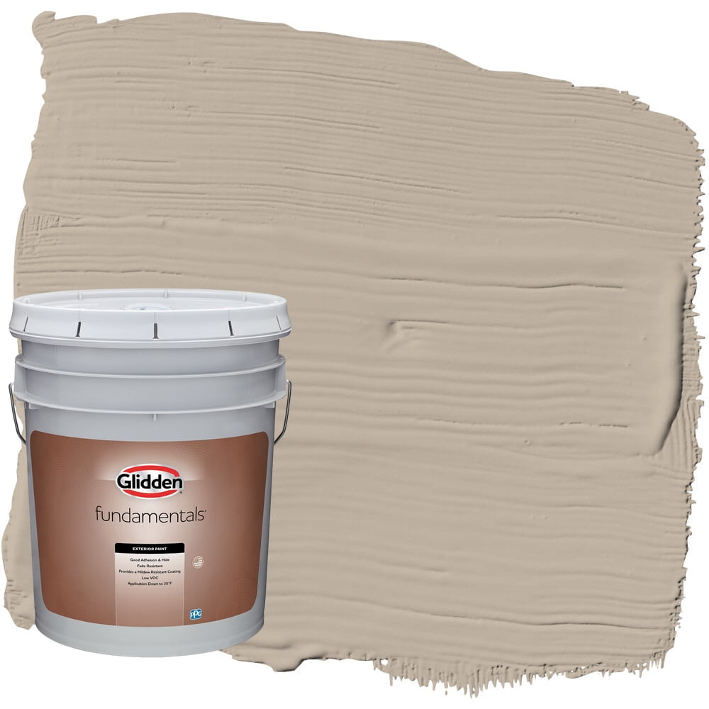 Glidden Fundamentals Exterior Paint Discover / Beige, Flat, 5 Gallons