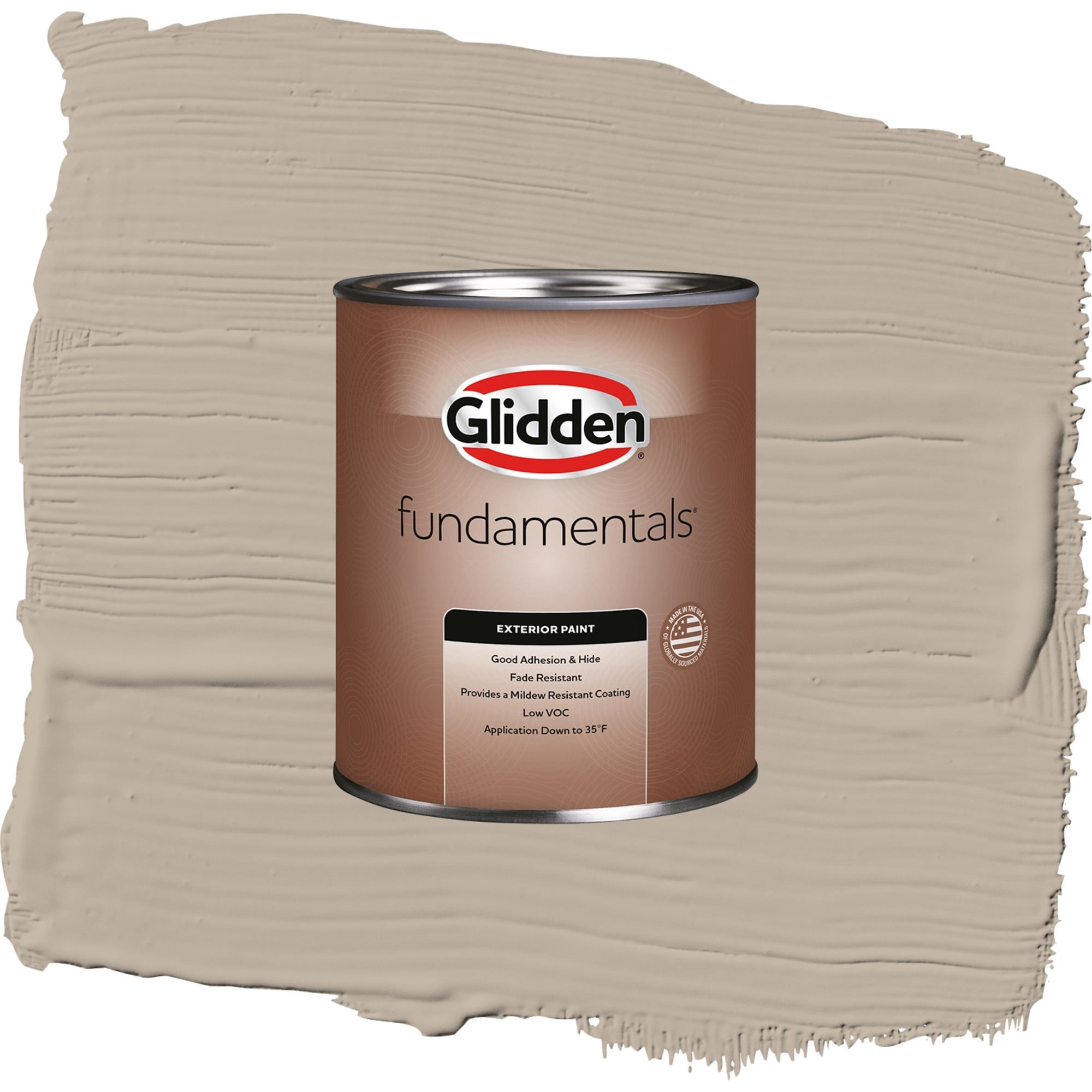 Glidden Fundamentals Discover / Beige, Satin Exterior Paint, 1 Quart