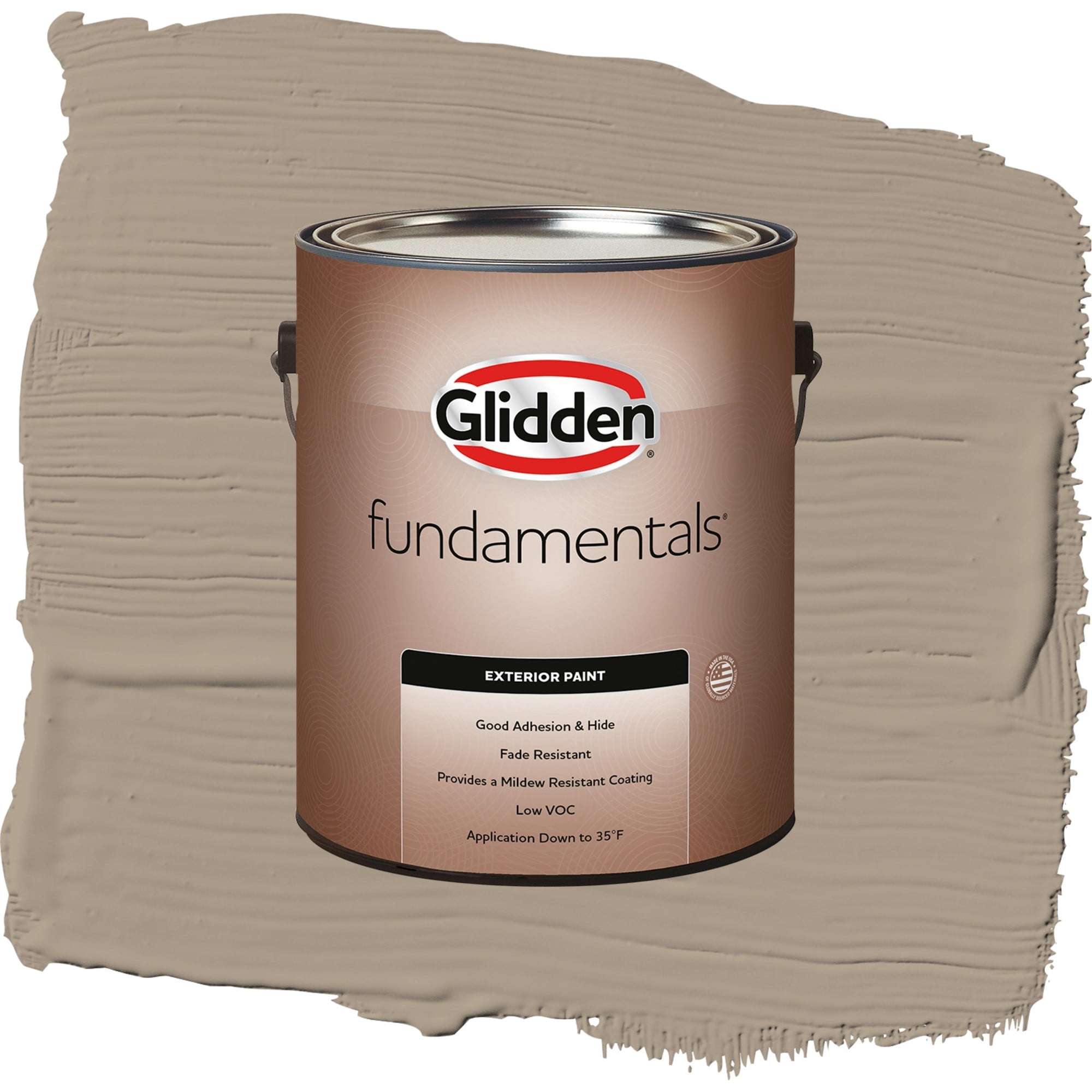 Glidden Fundamentals Diversion / Gray, Flat Exterior Paint, 1 Gallon