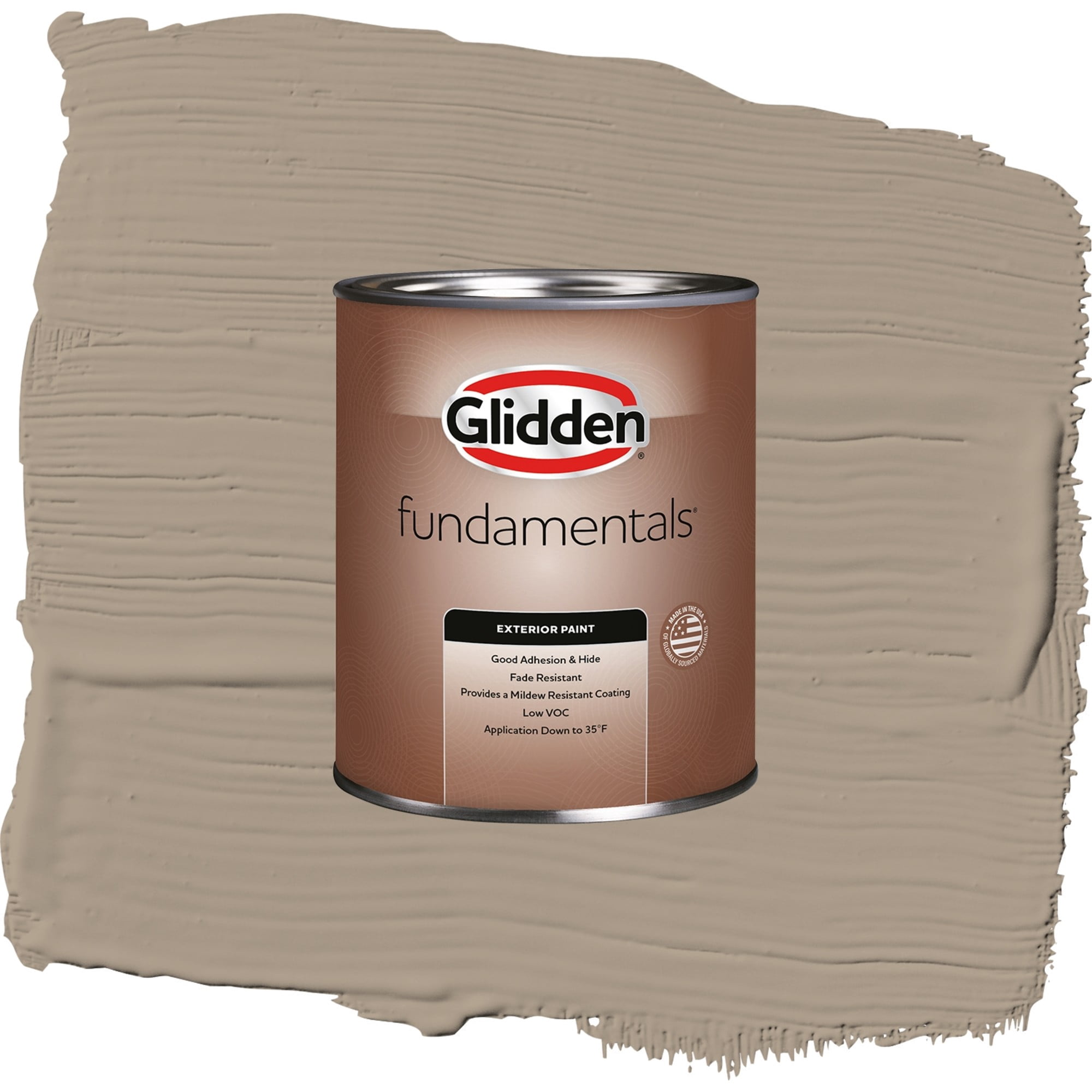 Glidden Fundamentals Diversion / Gray, Satin Exterior Paint, 1 Quart