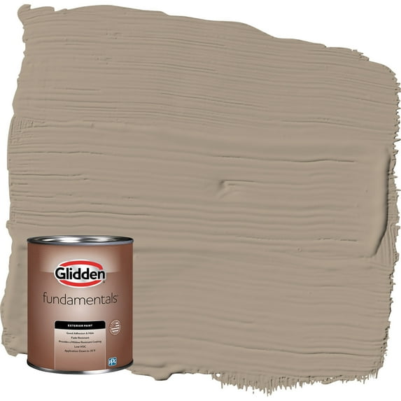 Glidden Fundamentals Diversion / Gray Semi-Gloss Exterior Paint, 1 Quart