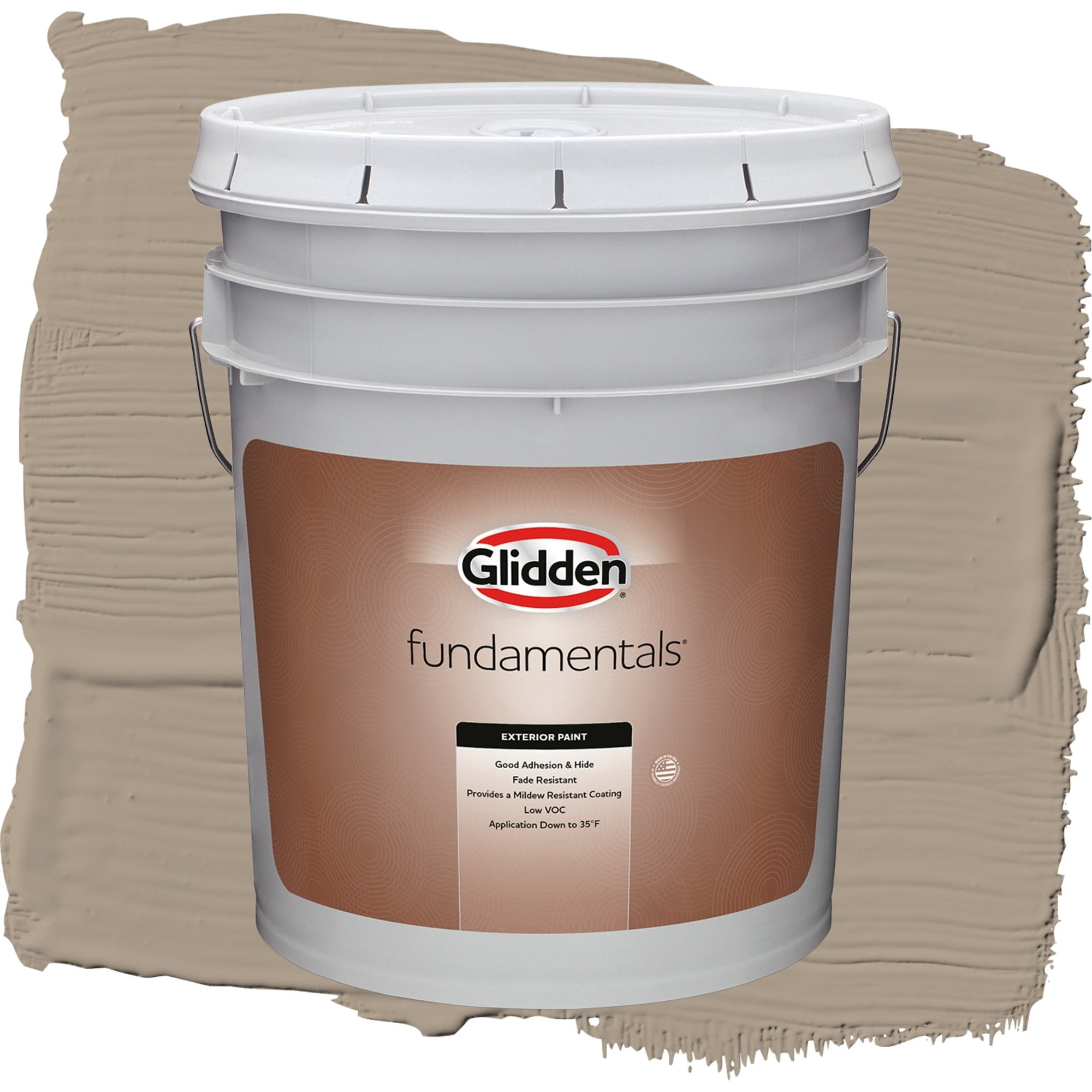 Glidden Fundamentals Diversion / Gray, Semi-Gloss Exterior Paint, 5 Gallon
