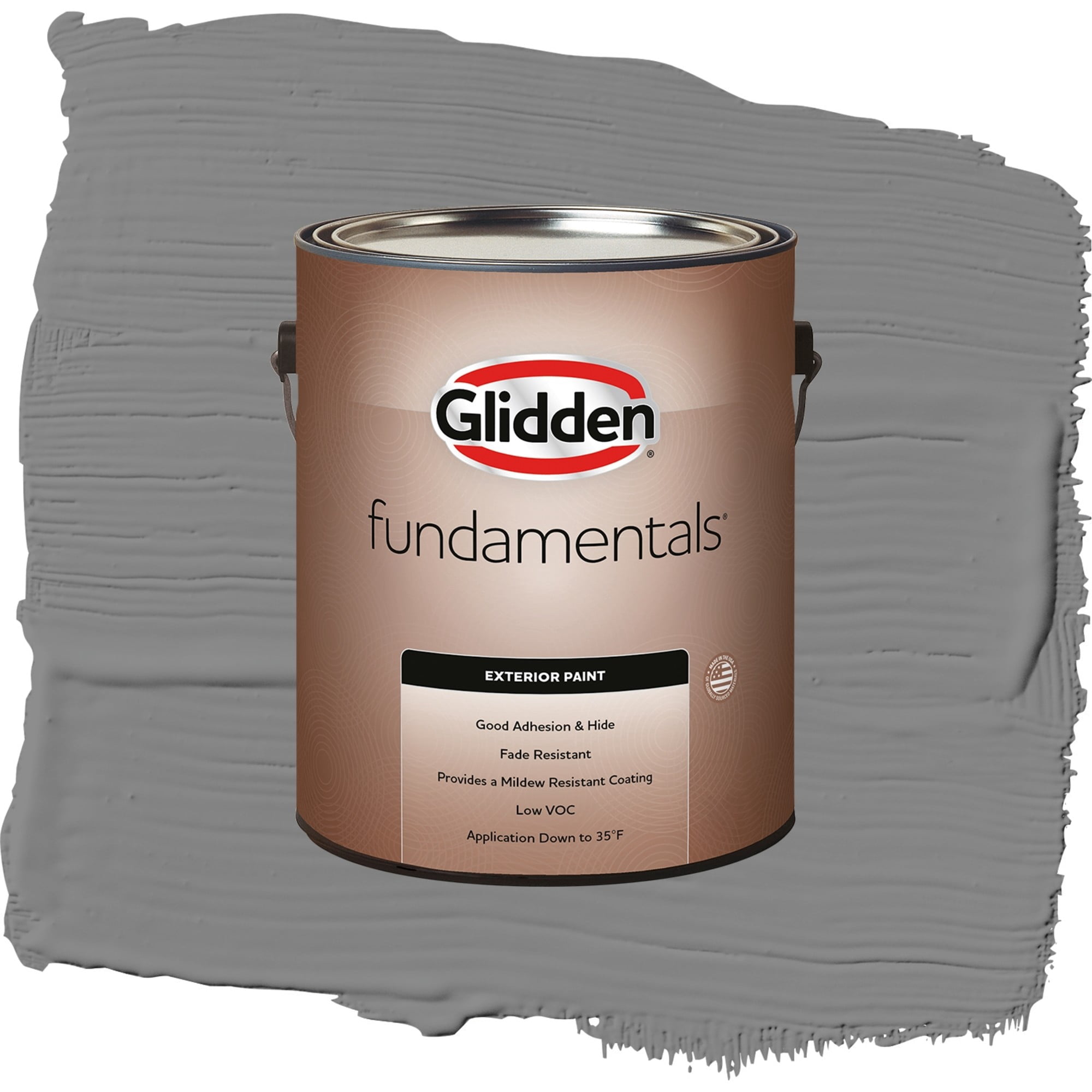 Glidden Fundamentals Dover Gray / Grey, Semi-Gloss Exterior Paint, 1 Gallon