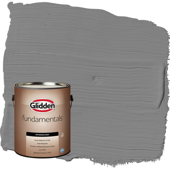 Glidden Fundamentals Dover Gray / Grey Semi-Gloss Exterior Paint, 1 Gallon