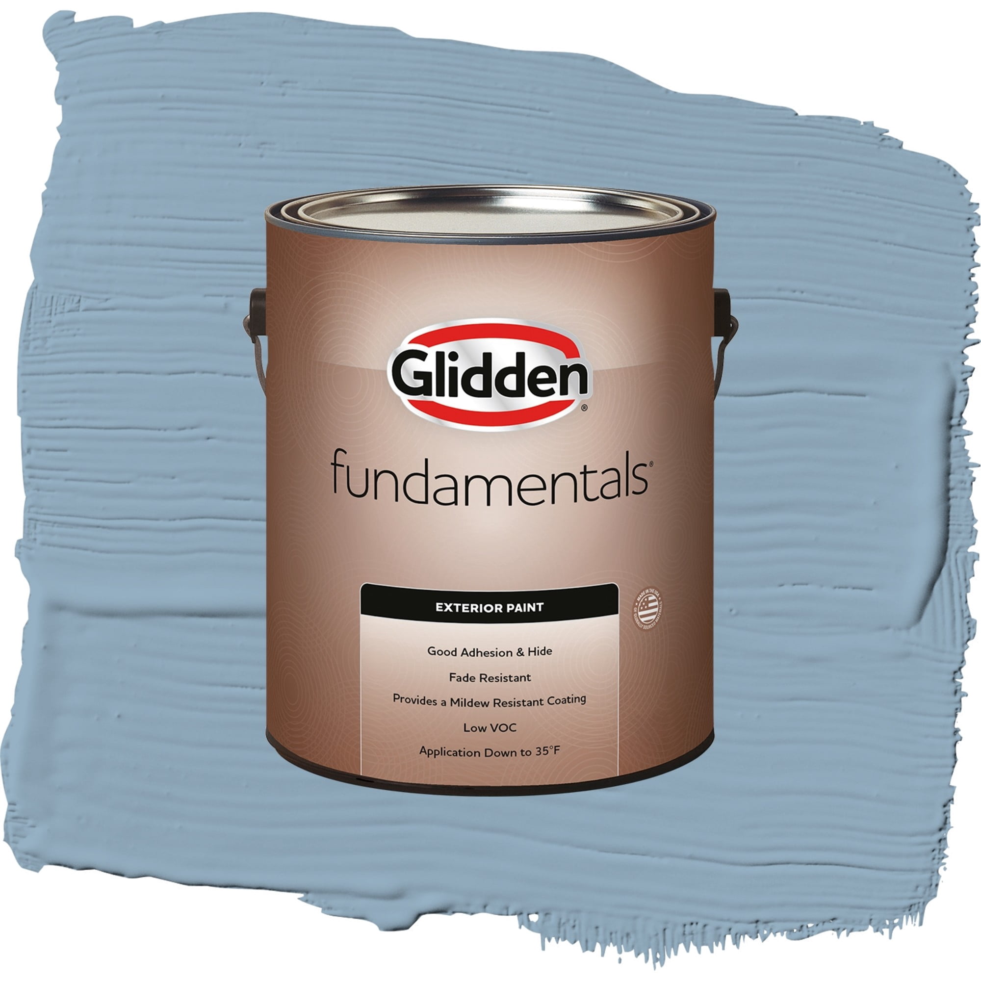 Glidden Fundamentals Dresden Dream / Blue, Semi-Gloss Exterior Paint, 1 Gallon