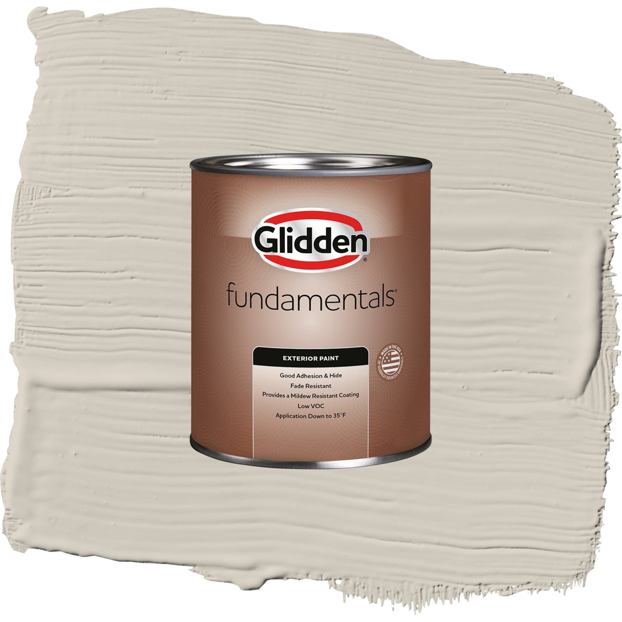 Glidden Fundamentals Dust Bunny / Beige, Flat Exterior Paint, 1 Quart