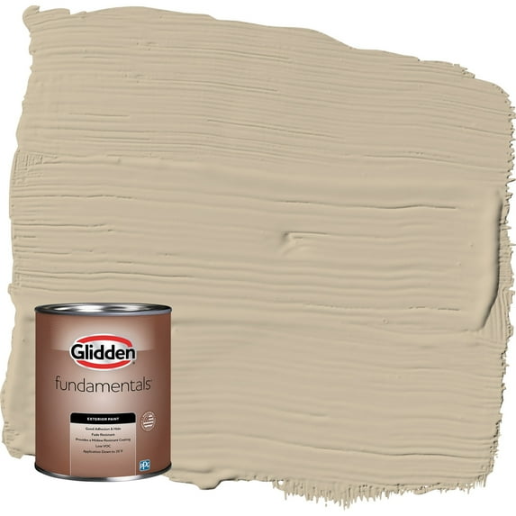 Glidden Fundamentals Dusty Trail / Beige Satin Exterior Paint, 1 Quart