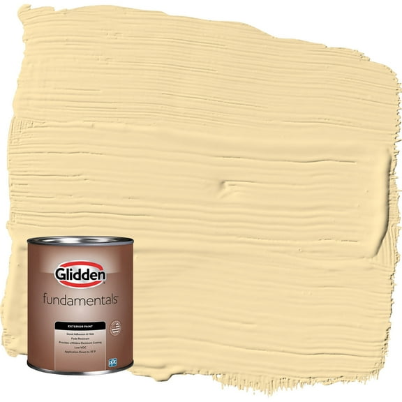 Glidden Fundamentals Dusty Yellow / Yellow Satin Exterior Paint, 1 Quart