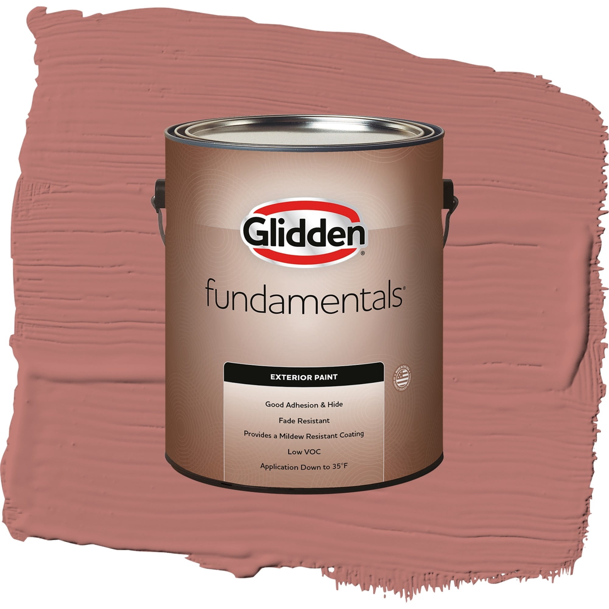 Glidden Fundamentals Earth Rose / Red, Satin Exterior Paint, 1 Gallon