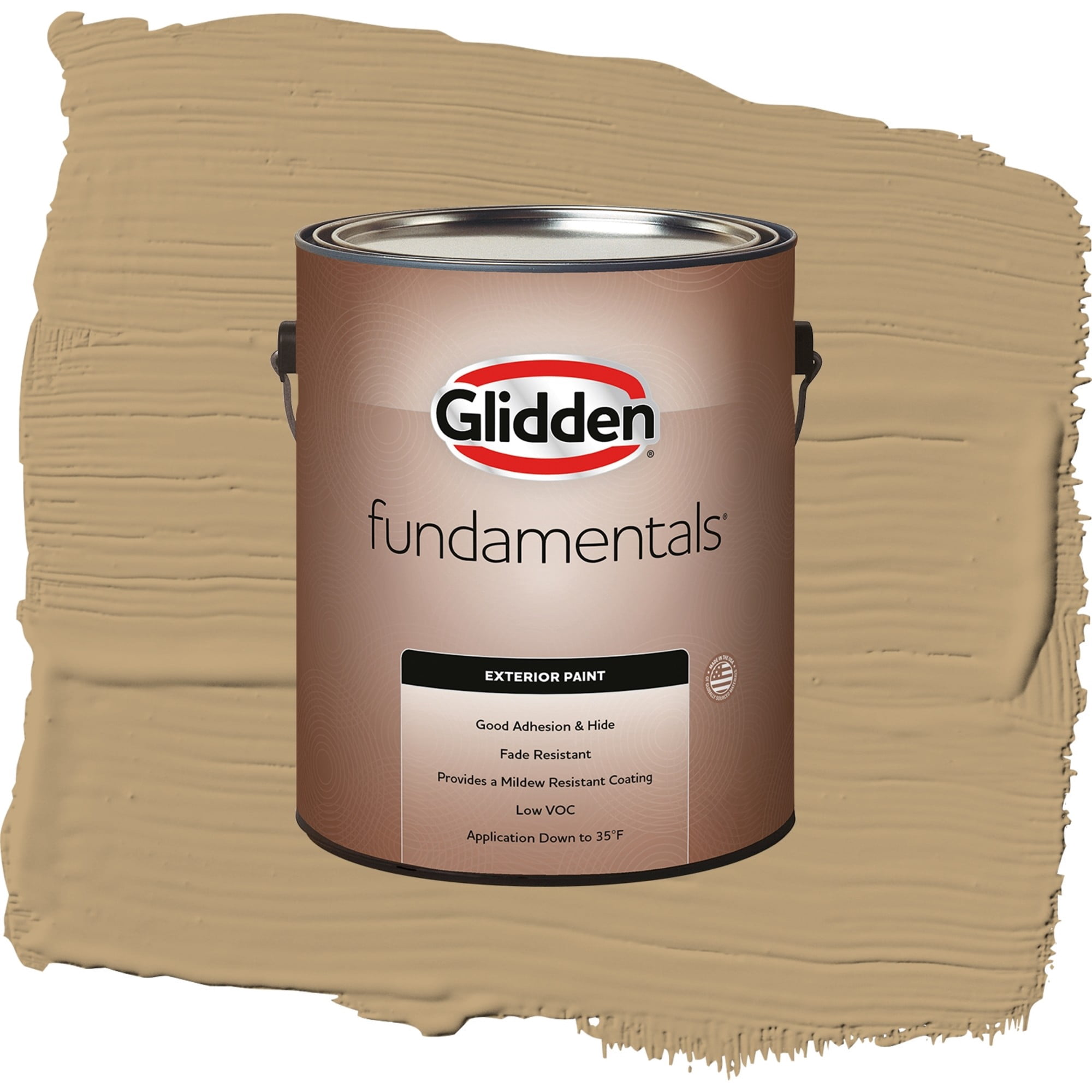 Glidden Fundamentals Earthy Ocher / Beige, Satin Exterior Paint, 1 Gallon