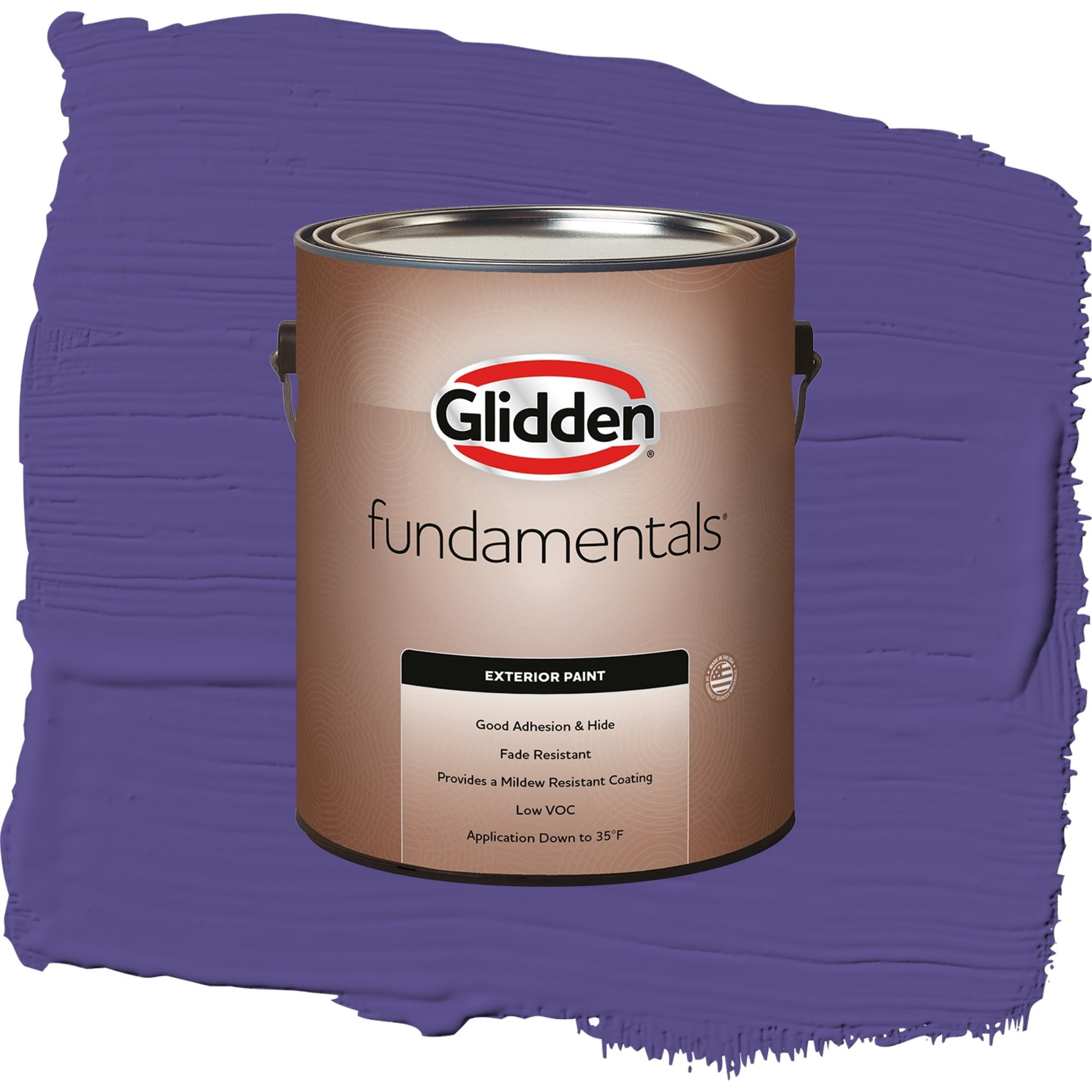Glidden Fundamentals Eggplant / Purple, Flat Exterior Paint, 1 Gallon