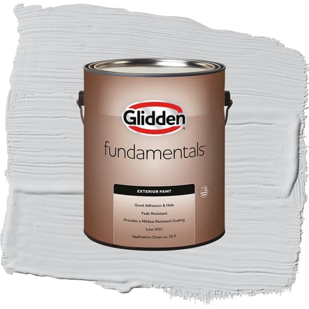 Glidden Fundamentals Elemental / Gray, Flat Exterior Paint, 1 Gallon