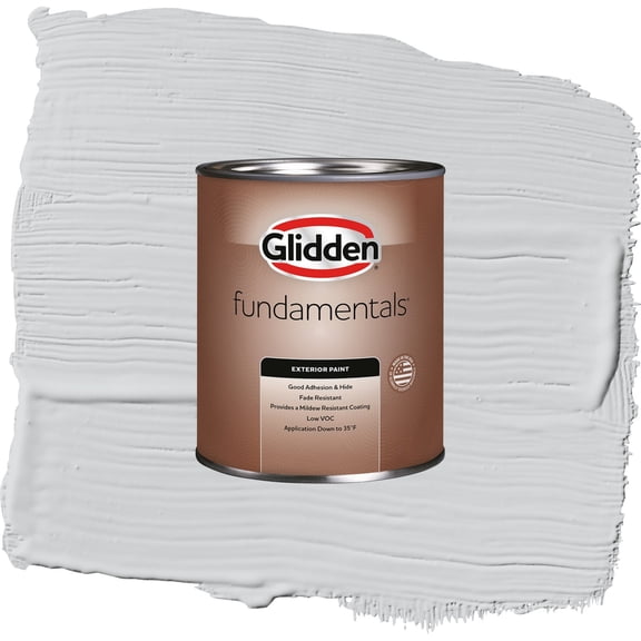 Glidden Fundamentals Elemental / Gray, Flat Exterior Paint, 1 Quart