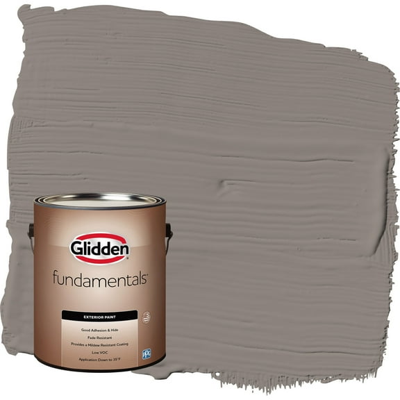 Glidden Fundamentals Elephant Gray / Grey Flat Exterior Paint, 1 Gallon