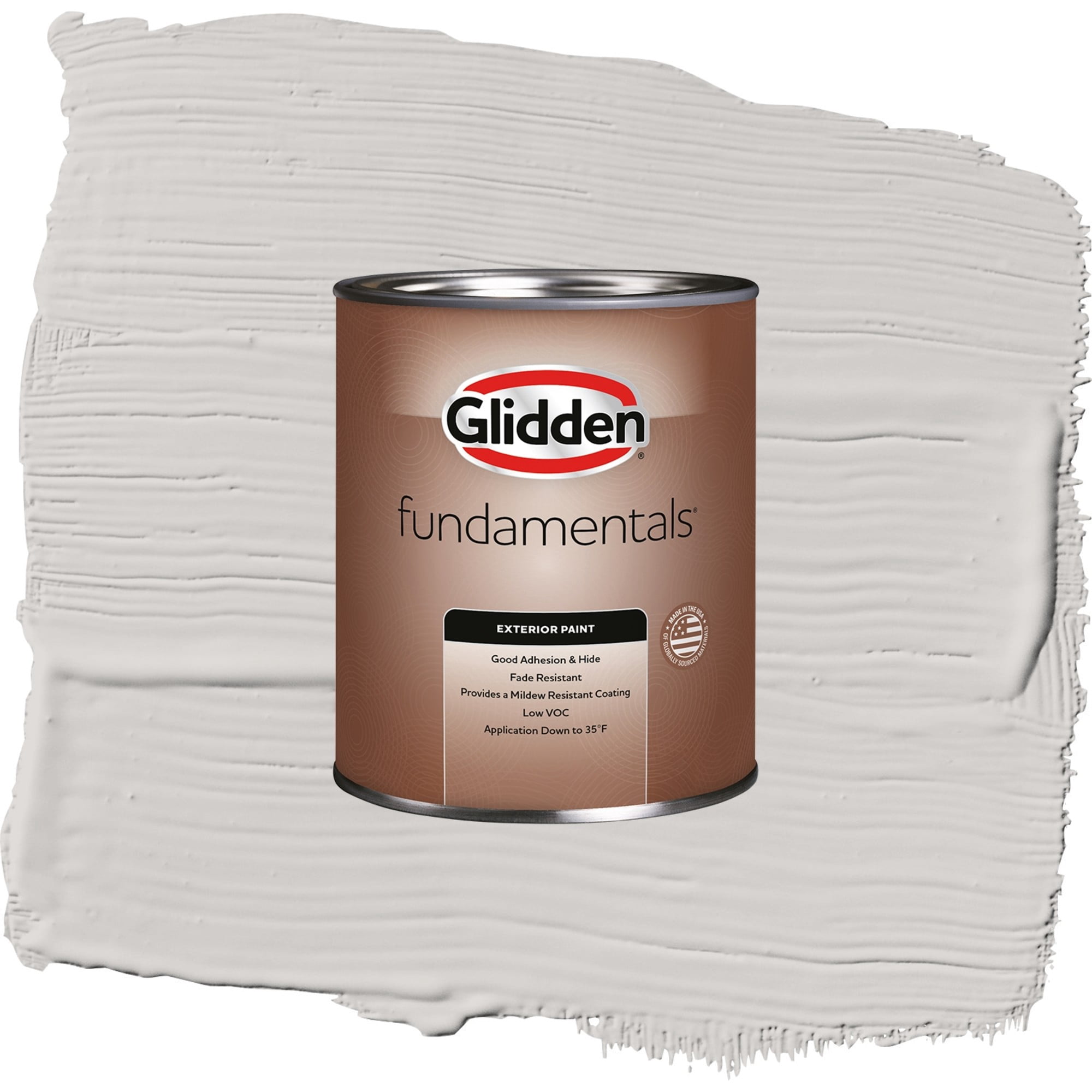 Glidden Fundamentals Elusion / Grey, Satin Exterior Paint, 1 Quart