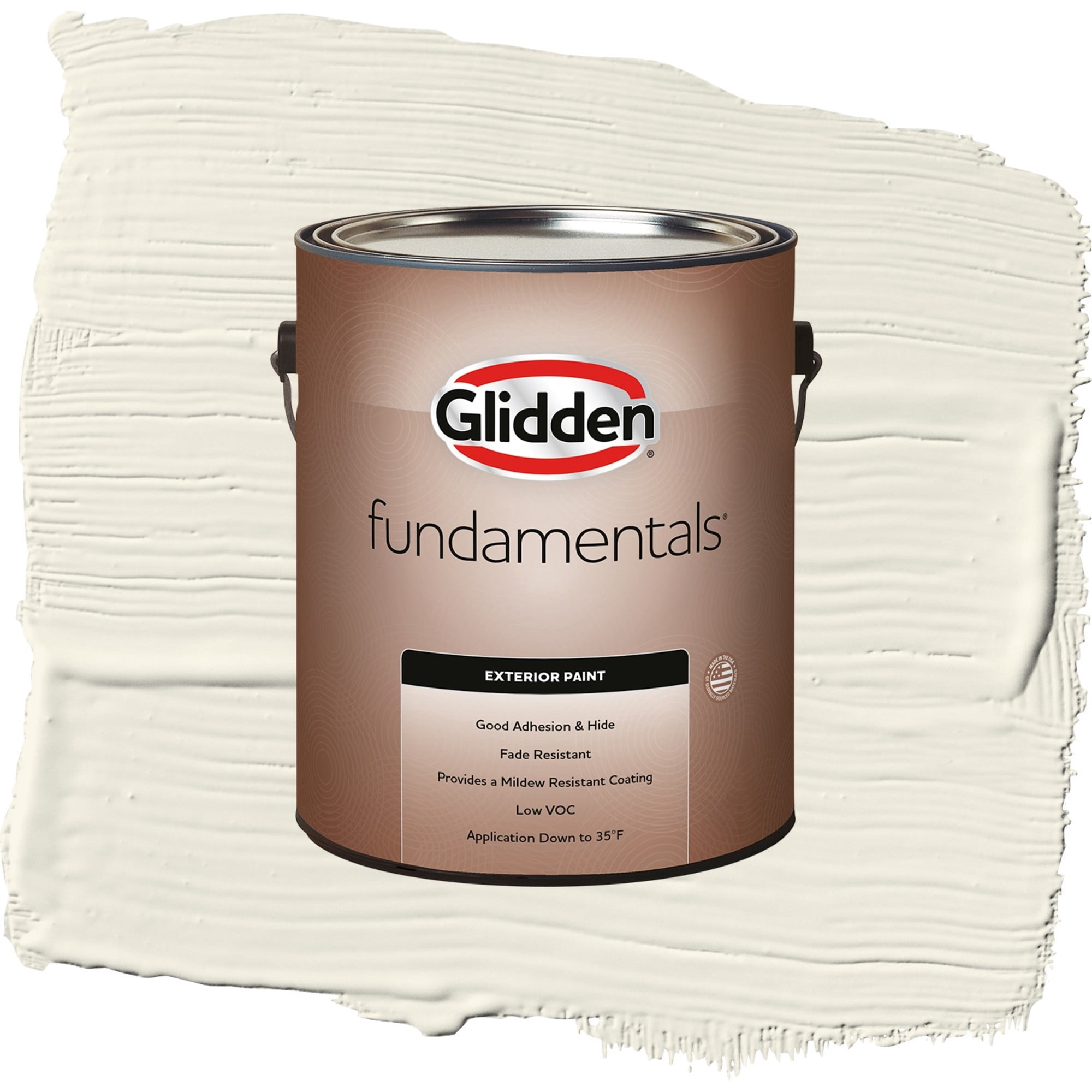 Glidden Fundamentals Enduring Ice / Beige, Flat Exterior Paint, 1 Gallon