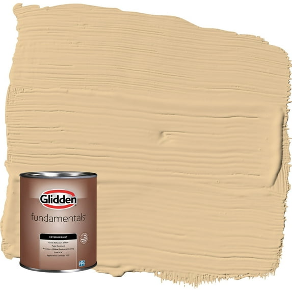 Glidden Fundamentals Faint Fawn / Yellow Satin Exterior Paint, 1 Quart