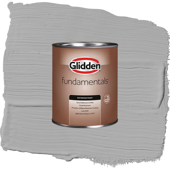 Glidden Fundamentals Flagstone / Gray, Flat Exterior Paint, 1 Quart