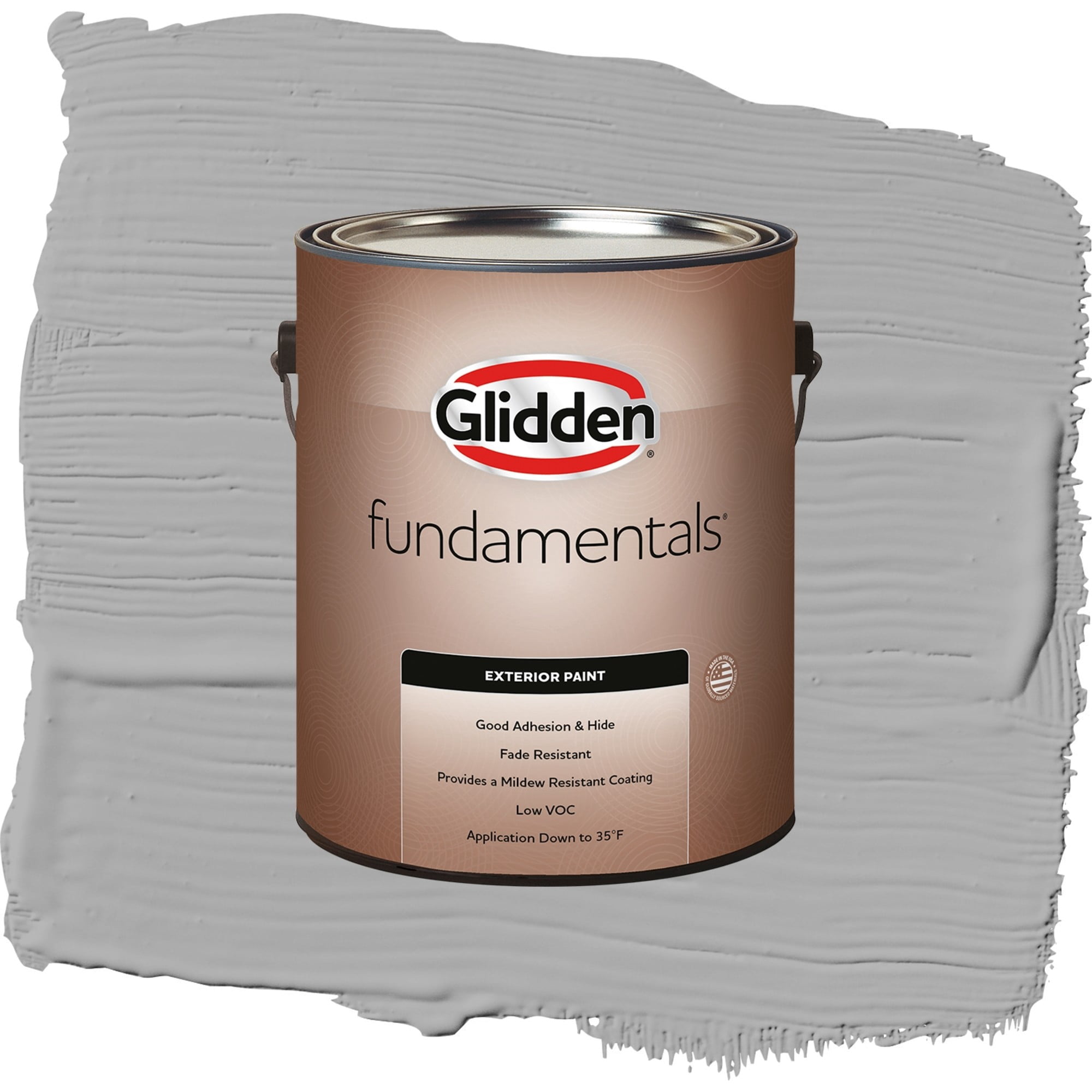 Glidden Fundamentals Flagstone / Gray, Satin Exterior Paint, 1 Gallon