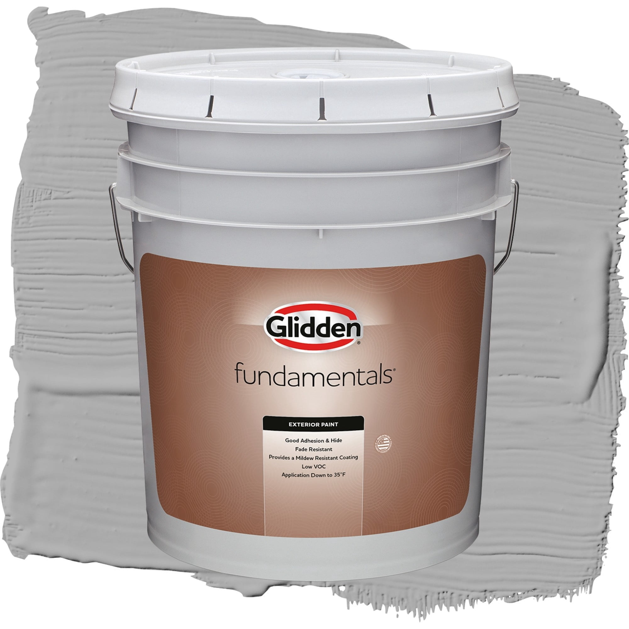 Glidden Fundamentals Flagstone / Gray, Satin Exterior Paint, 5 Gallon