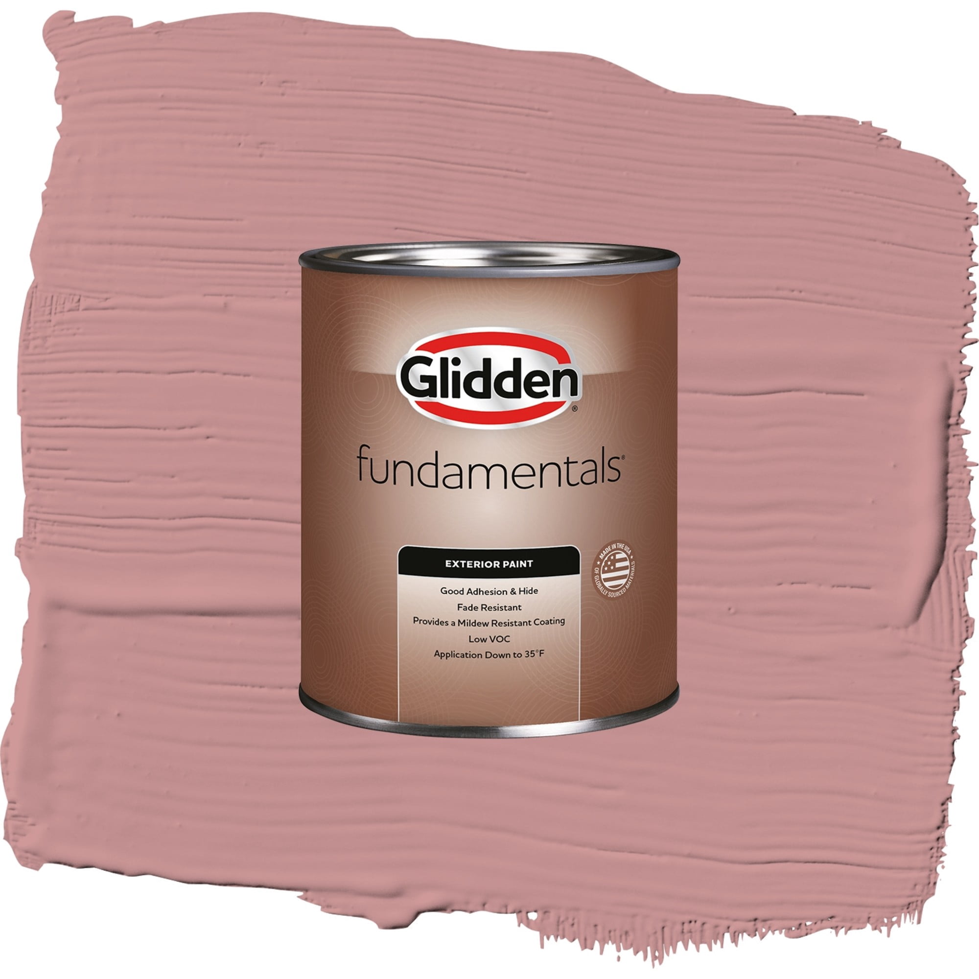 Glidden Fundamentals Floral Tapestry / Pink, Satin Exterior Paint, 1 Quart