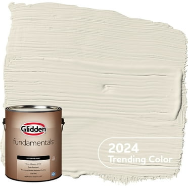 Glidden Fundamentals Exterior Paint Focus / Off White, Flat, 1 Gallon