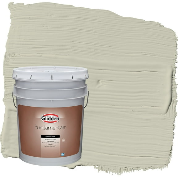 Glidden Fundamentals French Gray Linen / Grey Flat Exterior Paint, 5 Gallon