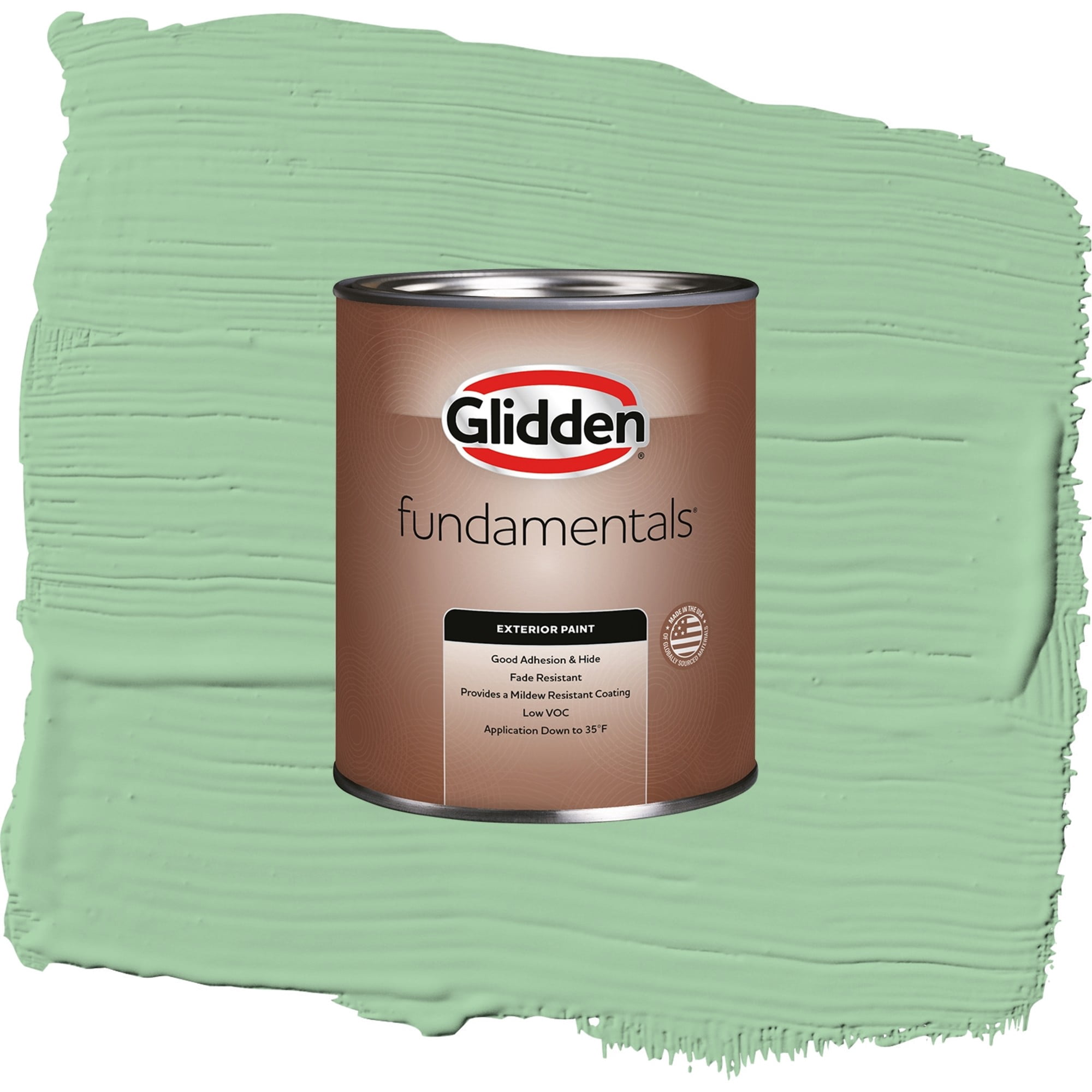 Glidden Fundamentals French Market / Green, Flat Exterior Paint, 1 Quart