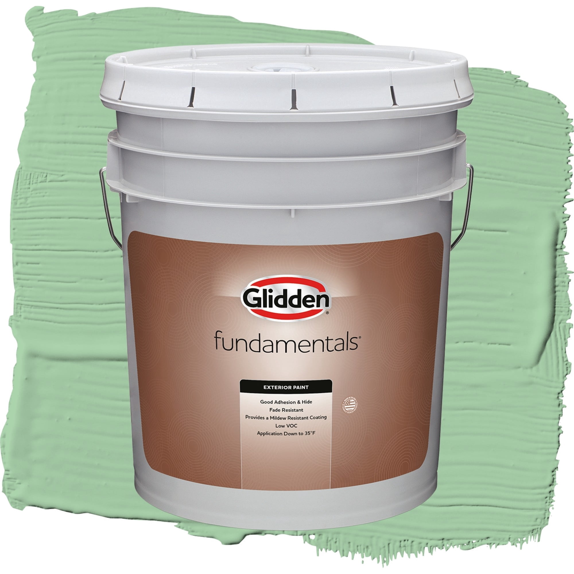 Glidden Fundamentals French Market / Green, Semi-Gloss Exterior Paint, 5 Gallon