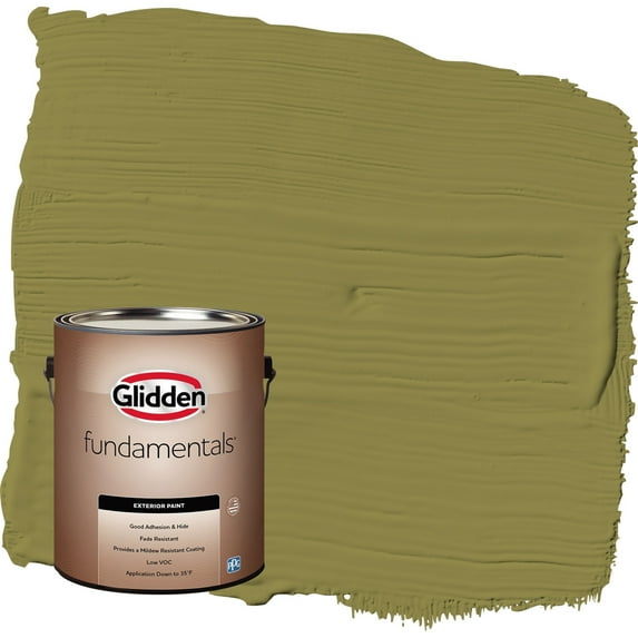 Glidden Fundamentals Frog's Legs / Green Satin Exterior Paint, 1 Gallon
