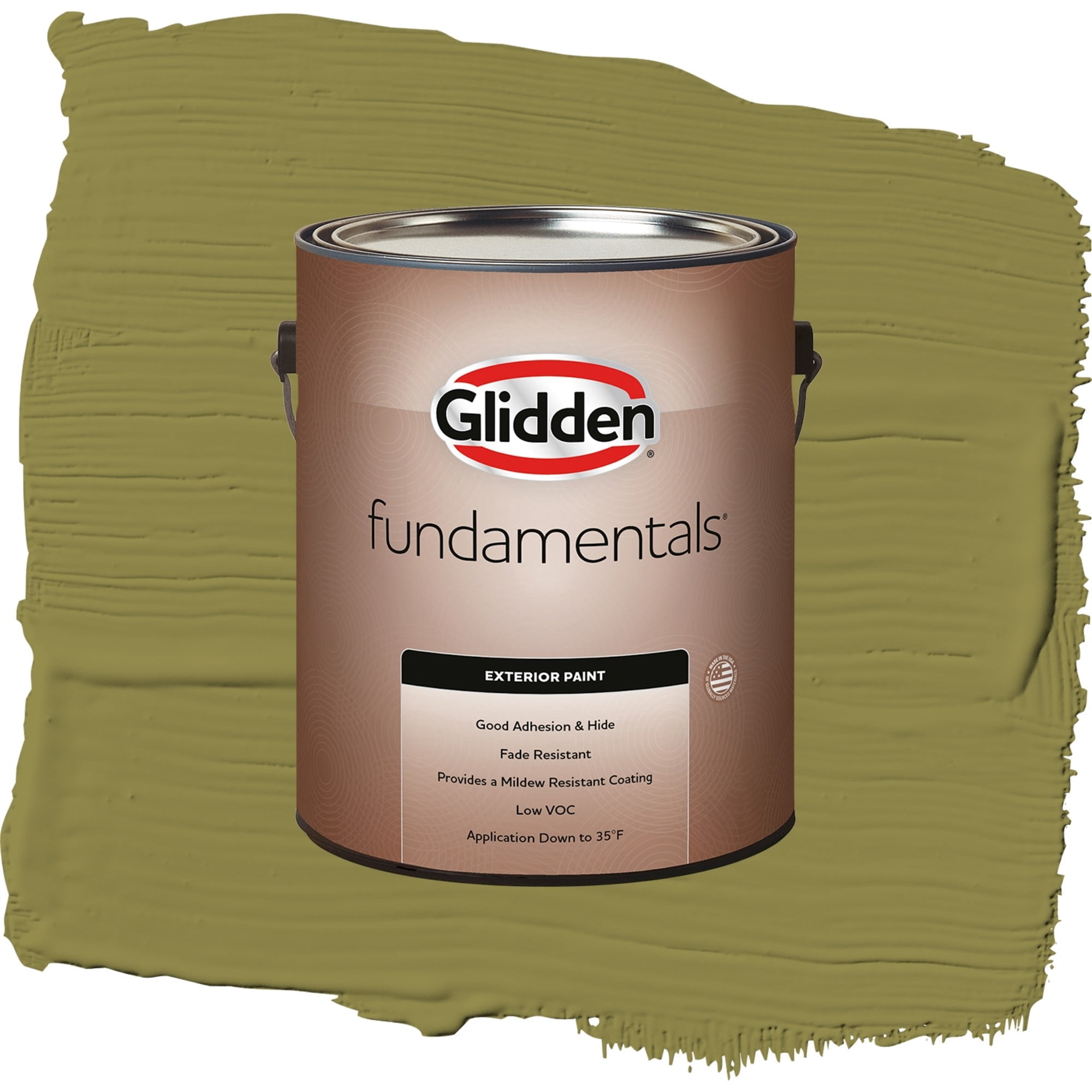 Glidden Fundamentals Frog's Legs / Green, Semi-Gloss Exterior Paint, 1 Gallon