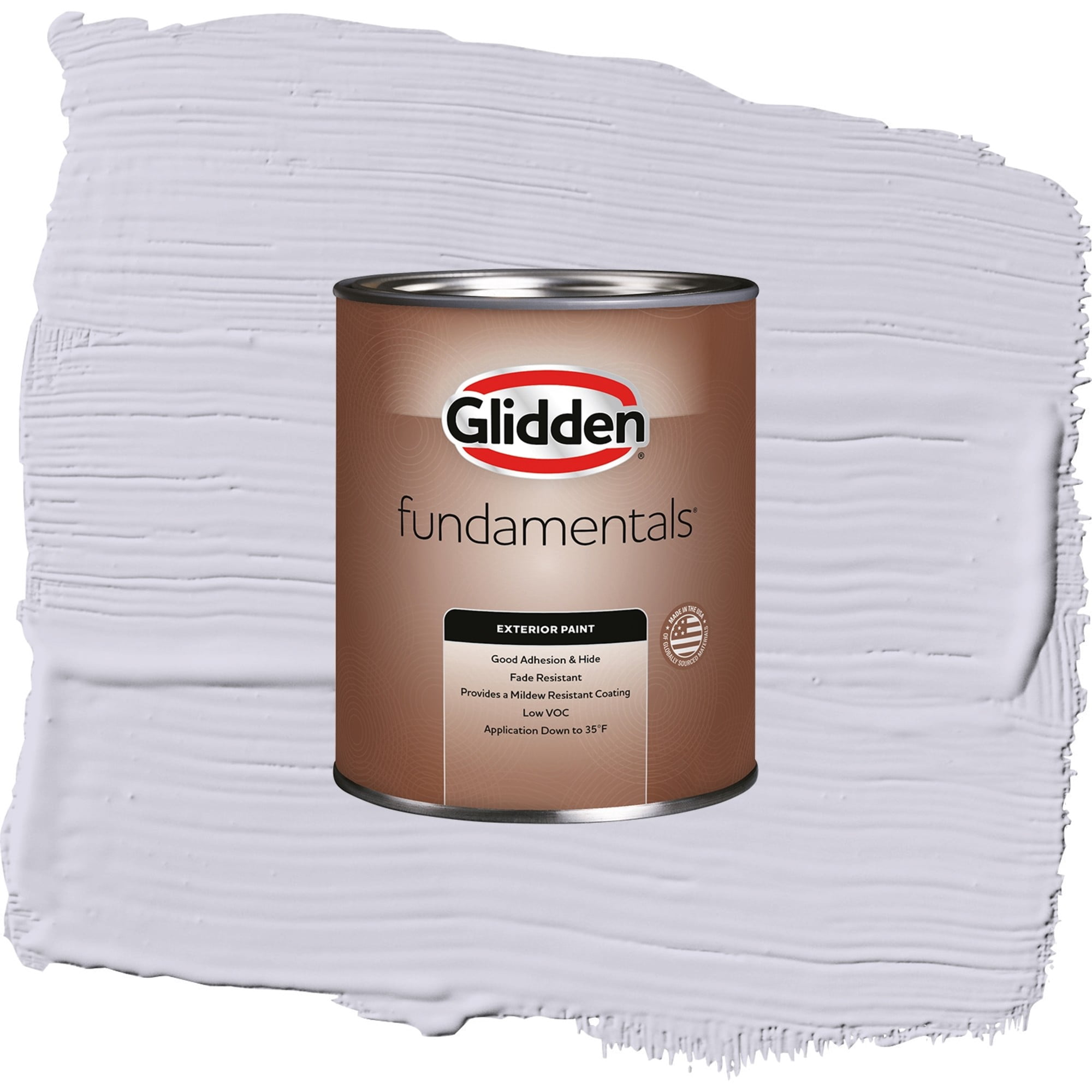 Glidden Fundamentals Frosted Lilac Satin Exterior Paint and Primer, 1 Quart